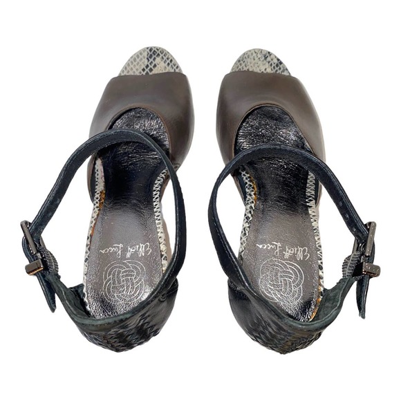 Elliott Lucca Bellina Snake-Print Braided Leather Pumps in Mineral Exotic sz 7 - Picture 10 of 13